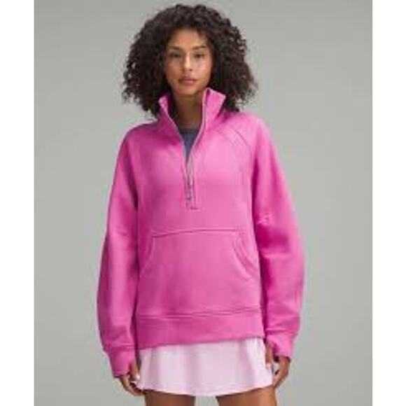 Lululemon Scuba Oversized Funnel Neck Half-Zip *Long pink pullover sweater XS/S - Picture 1 of 5